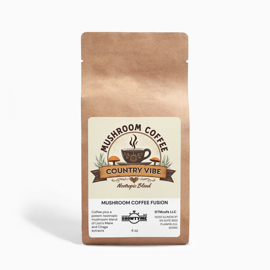 Mushroom Coffee Fusion - Lion’s Mane & Chaga 4oz Musical Flavor "Country Vibe"