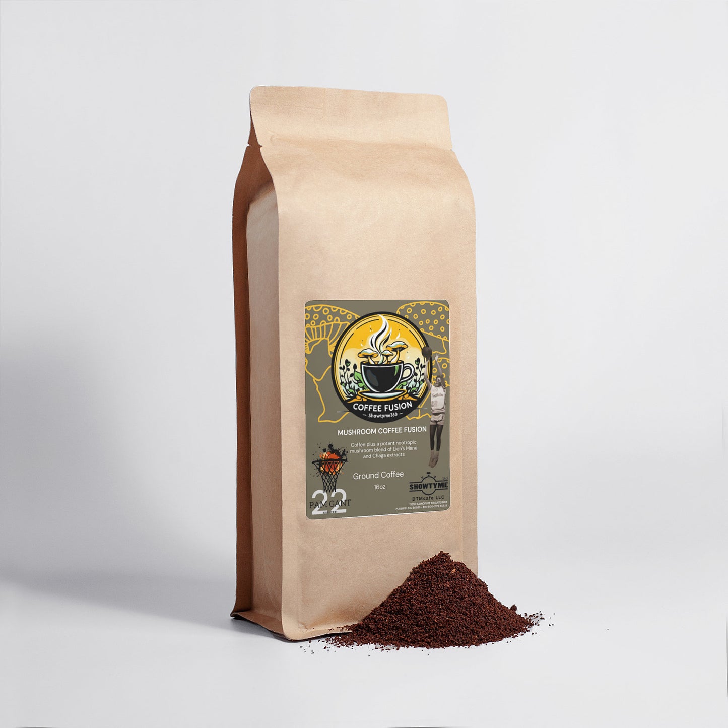 Mushroom Coffee Fusion - Showtyme360 -Lion’s Mane & Chaga 16oz